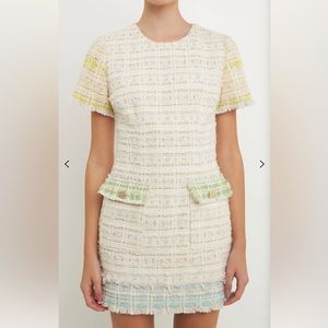 Endless Rose Color Block Mini Tweed Dress Size M